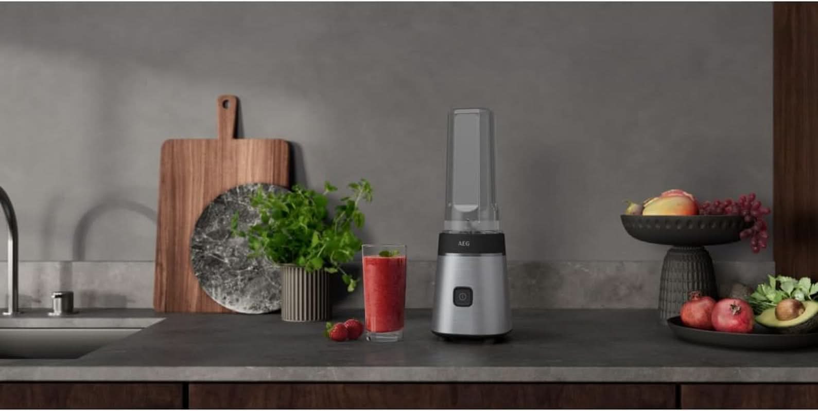 AEG SB3-1-2S Standblender, 300 W, 2 hastighedsniveauer, bærbar kop Mor og barn Naty Shop