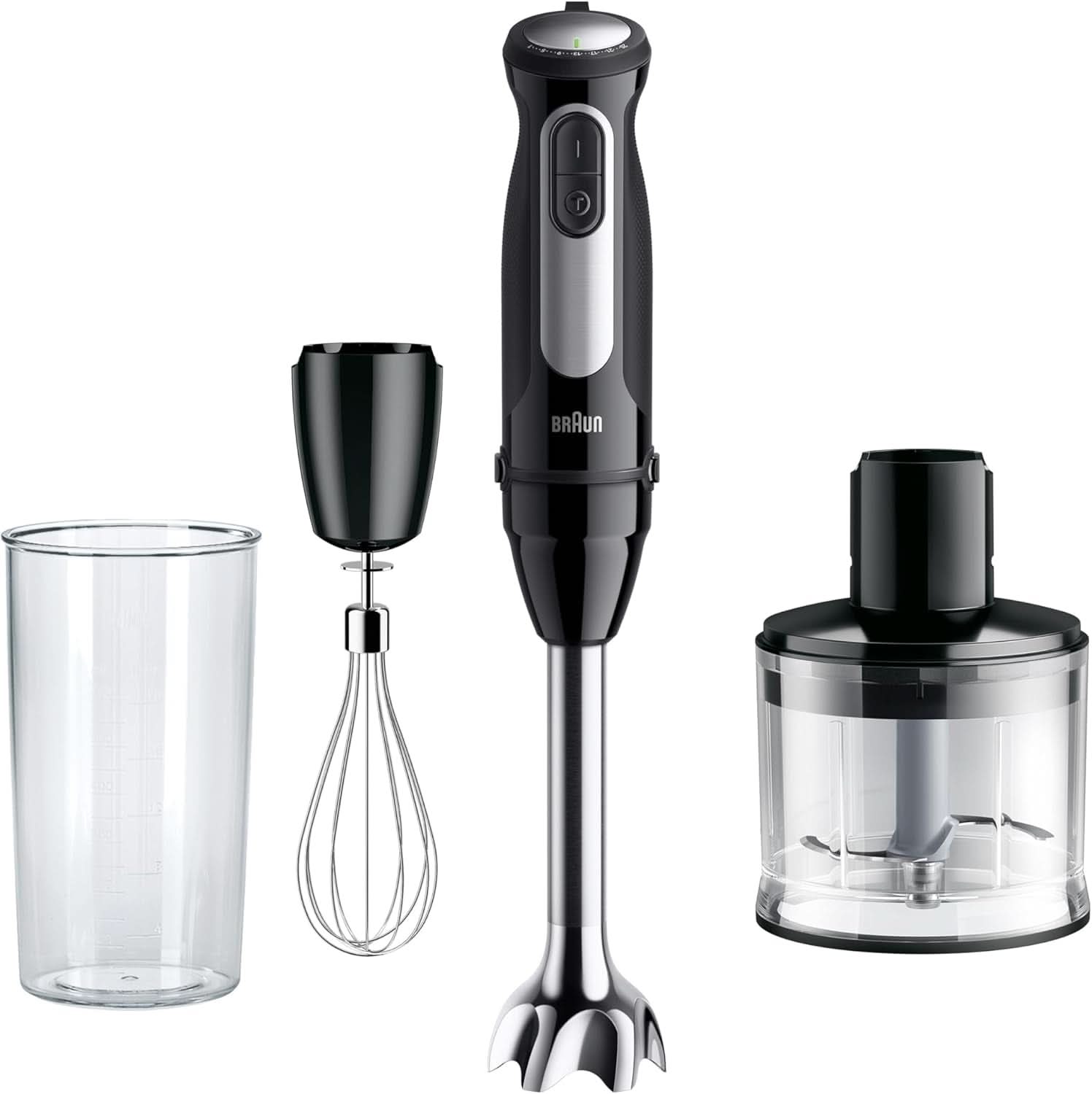 Braun Stabmixer MQ 5200WH - Multiquick 5 Vario Pürierstab Mit Edelstahl Mixfuß, 1000 Watt, Inkl. 600 Ml Mix- & Messbecher, Weiß/Grau Bucatarie Naty Shop Version 2024 – Zerkleinerer