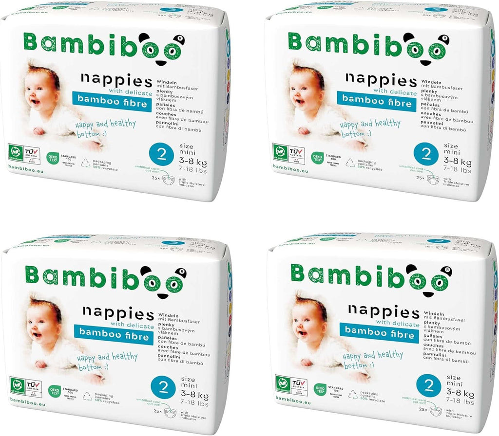 Scutece de unică folosință Bambiboo, prietenoase cu pielea și deschidere ombilicală, diverse marimi Mama si Copilul Naty Shop Scutece, marimea 2, 100 bucati
