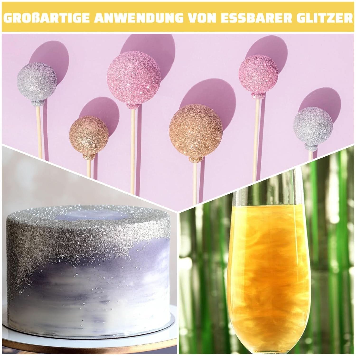 Spiselig glitter, pudder, 5 gram Glitter Naty Shop