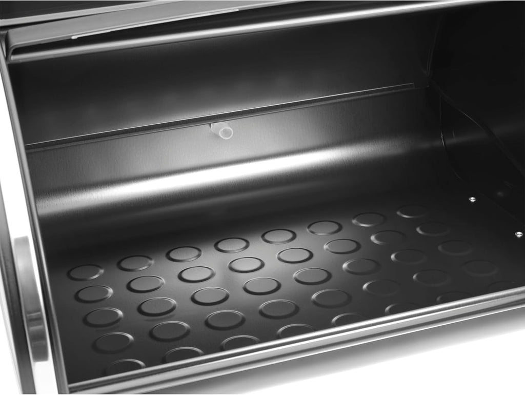 Brabantia roll bread box - Cutie de depozitare compactă pentru pâine, covrigi și rulouri pe blatul de lucru, cu capac plat, oțel durabil - dimensiune medie - negru mat Cutii depozitare alimente Naty Shop