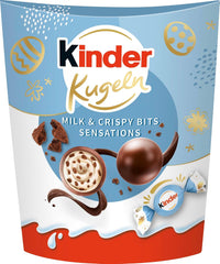 Kinder Balls Milk & Crispy Bits Sensations 90g – Mælkechokoladekugler med mælkefyld og kakaochips – Påskechokolade, påskeslik – påskegave og souvenir