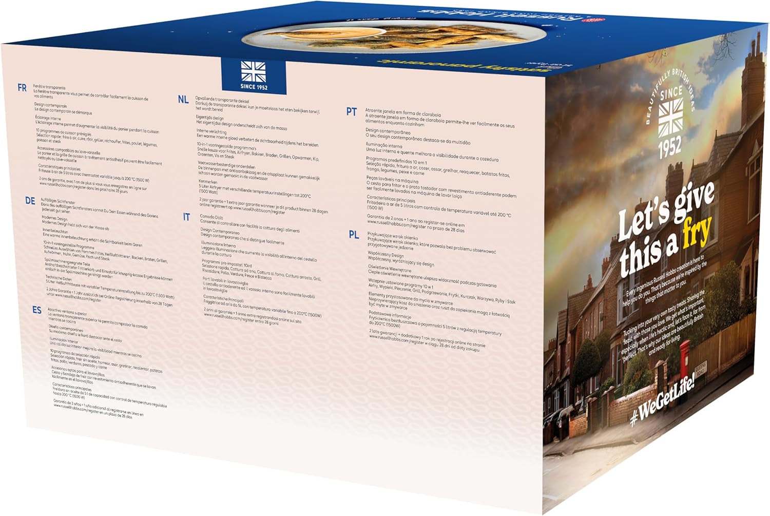 Russell Hobbs Airfryer, 5 liter, 10 programmer, visningsvindue Naty Shop Appliances