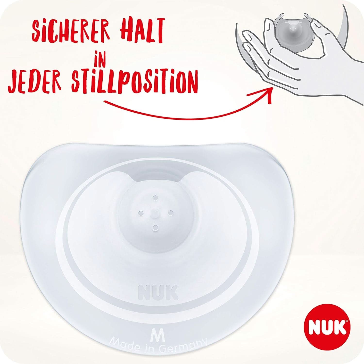 NUK Stillhütchen | Brusthütchen Zum Stillen | Schützt Vor Wunden Brustwarzen | Dünnes Silikon | Größe M (20Mm) | Inklusive Schutzdose | 2 Stück Babymad og ammetilbehør Naty Shop