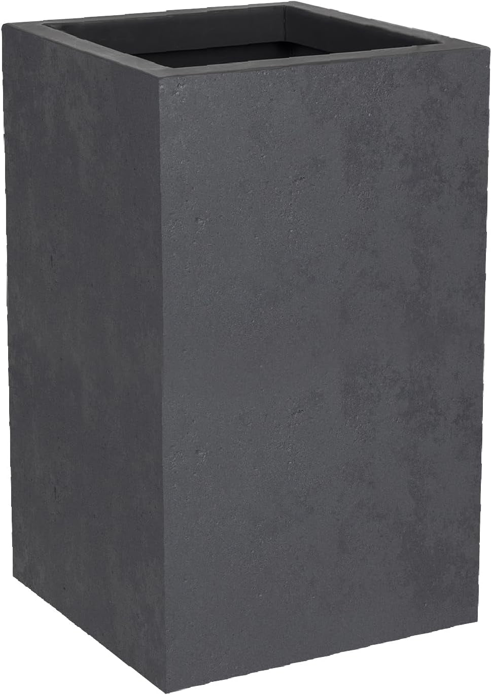 Ghiveci de flori Basalt'Up, pătrat, înalt, 36 l, aspect beton, perete simplu, rezervor de apă, 29,5 x 29,5 x 49,5 cm, gri antracit