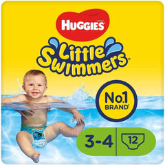 Huggies Little Swimmers svømmebleer, størrelse 3-4, 12 pakke, 7-15 kg