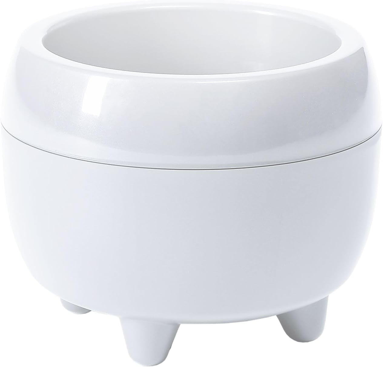 Ghiveci LAMELA cu picioare elegante – Ghiveci bej cu drenaj – Rotund Ø 23 cm, 3L – Ghiveci pentru interior și exterior, bej