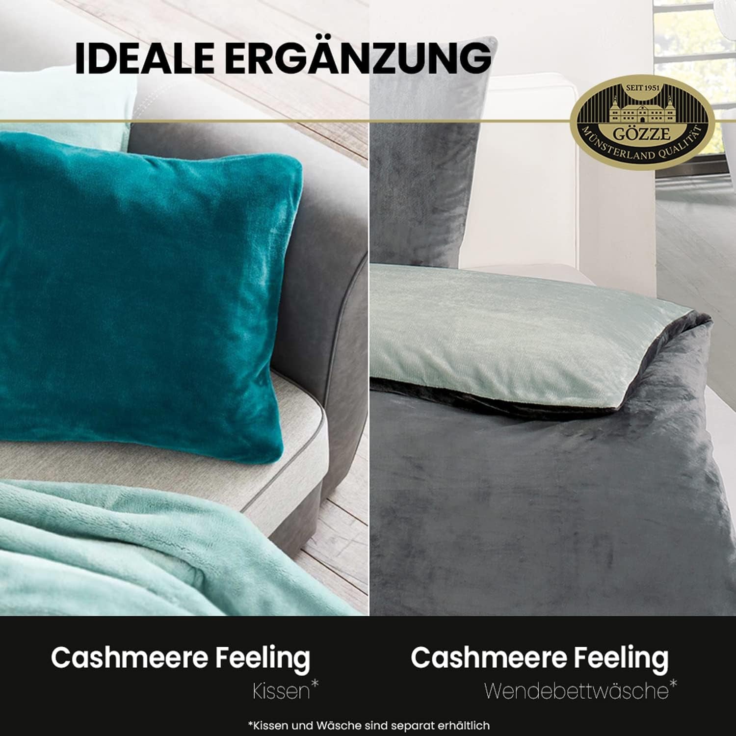 Gözze - Komfortabelt tæppe Premium Cashmere-følelse, 500 G/M², 180 X 220 Cm - sennepssenge og tæpper Besuche den Gözze-Store