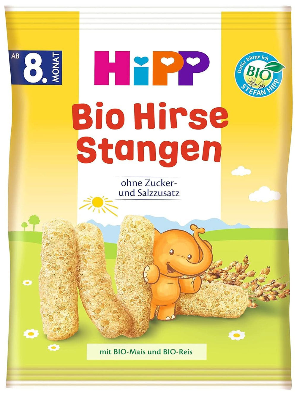 Økologiske snacks Hipp hirsebarer, pakke med 7 (7 x 30 g) Mor og barn Naty Shop 7 x 30 gram hirsepinde