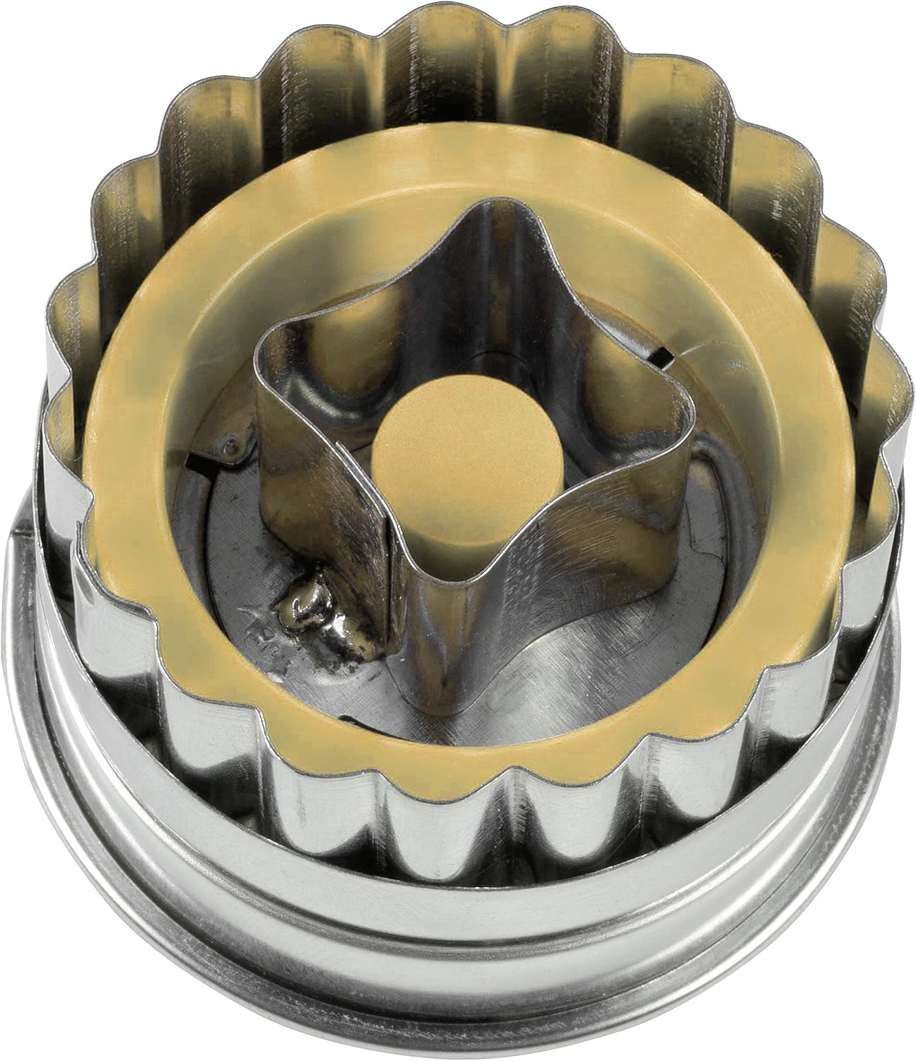 Forme de biscuiți Zenker PATISSERIE pentru fursecuri și biscuiți, Forme cu motive pentru fursecuri Linzer, Cantitate: 1 x Set de forme de biscuiți, 4 bucăți, Argintii