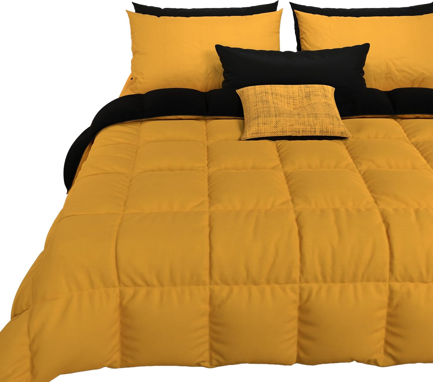 PETTI Artigiani Italiani - Dobbeltseng vintertæppe, maxi, monokrom, dobbeltsidet, hvid, grå, 100% Made in Italy