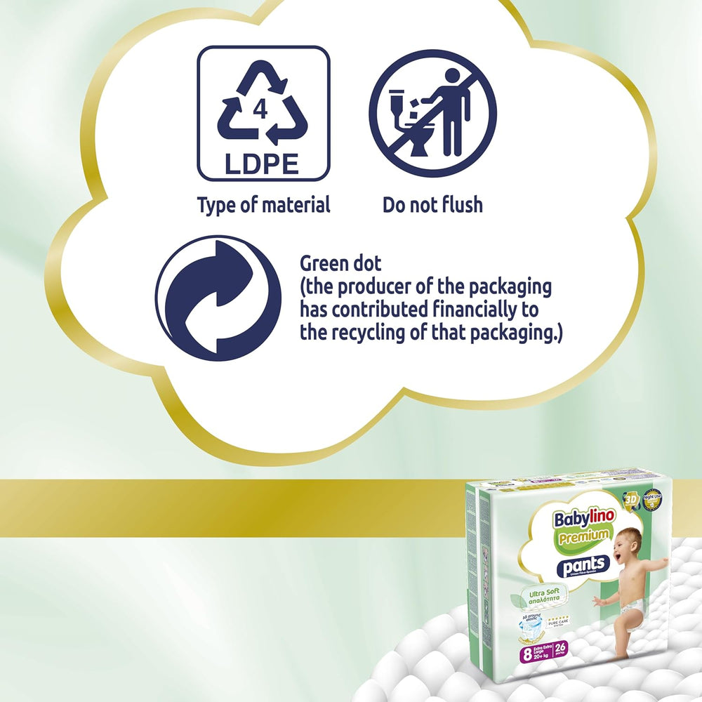 Premium bukser størrelse 8 med ultra-blødt filter, XXL (20+ kg), 104 stk.