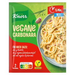 Knorr Fix Vegane Carbonara for en leckere vegansk Pasta ohne geschmacksverstärkende Zusatzstoffe 2 Portionen