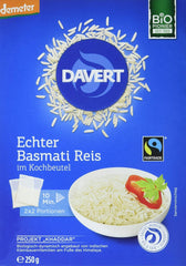 Davert økologiske basmatiris i kogeposer, 2 poser, 250g