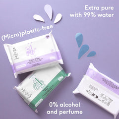 Naïf plastfri babyservietter 54 stykker (1 pakke x 54 stykker) - til babys bund, krop og ansigt - naturlige ingredienser