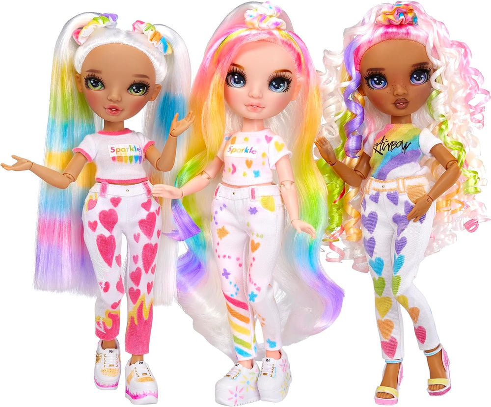 Rainbow High Color & Create DIY Modepuppe - Grüne Augen, Zöpfe, extra Top & Schuhe, abwaschbare Regenbogenstifte - Ausmalen, Gestalten, Spielen, Auswaschen - für Kinder von 4-12 Jahren und Sammler