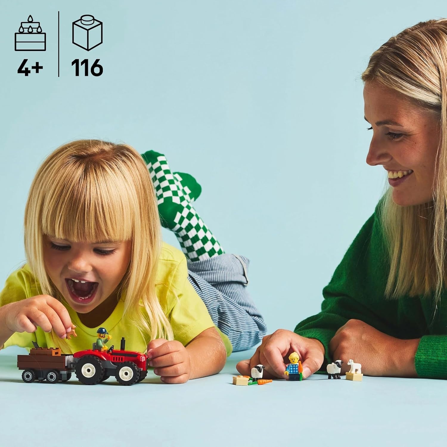 LEGO City traktor med trailer - Gårdlegetøj med traktor og dyrefigurer - Montessori legesæt til drenge og piger fra 4 år - gave med 2 minifigurer 60461 Byggesæt Besuche den LEGO-Store