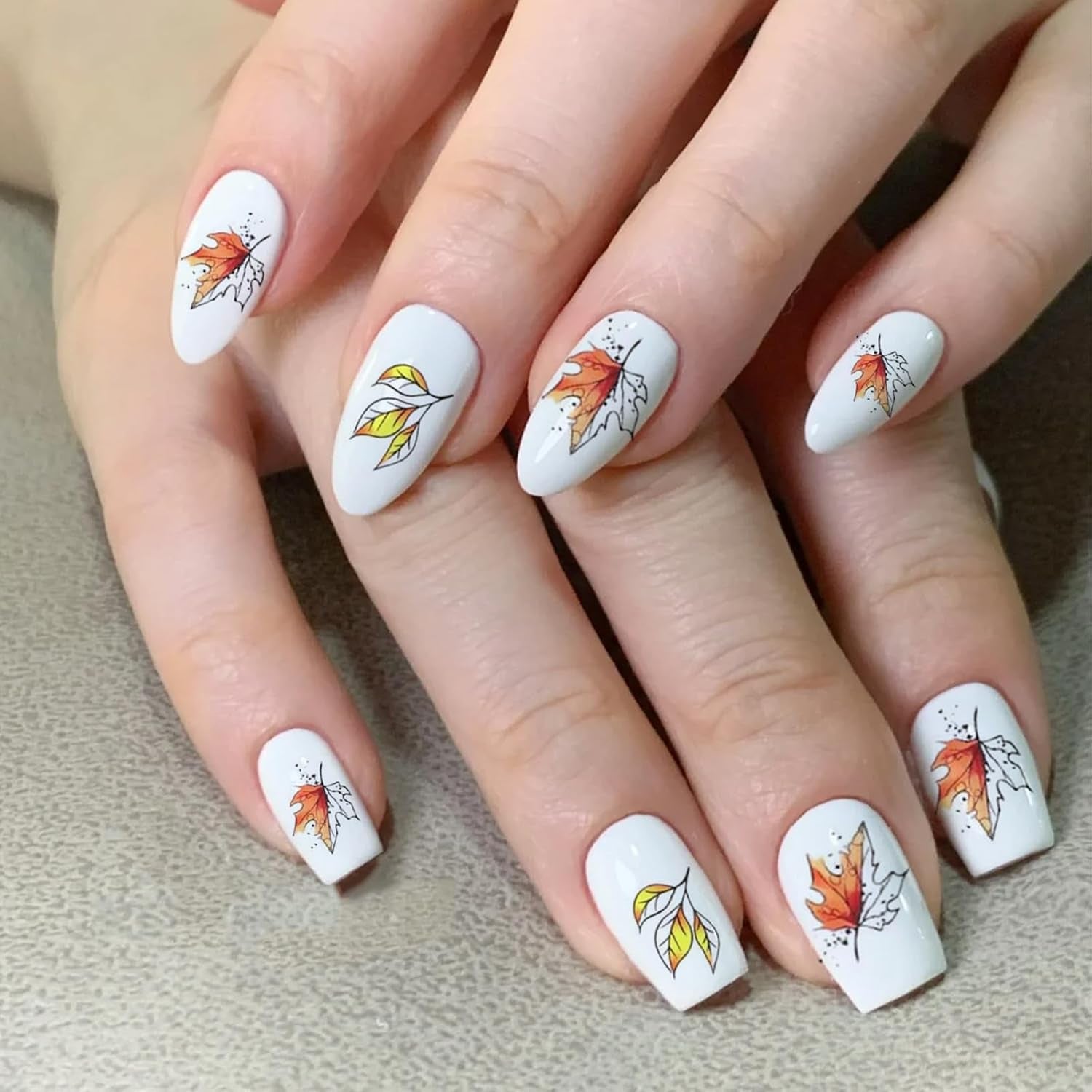 6 Blatt Herbst Nagelsticker,Ahornblatt Selbstklebend Nagelaufkleber,Herbst Nail Sticker,Nageldesign Zubehör,Nail Art Sticker,Selbstklebende Deko Für Nägel