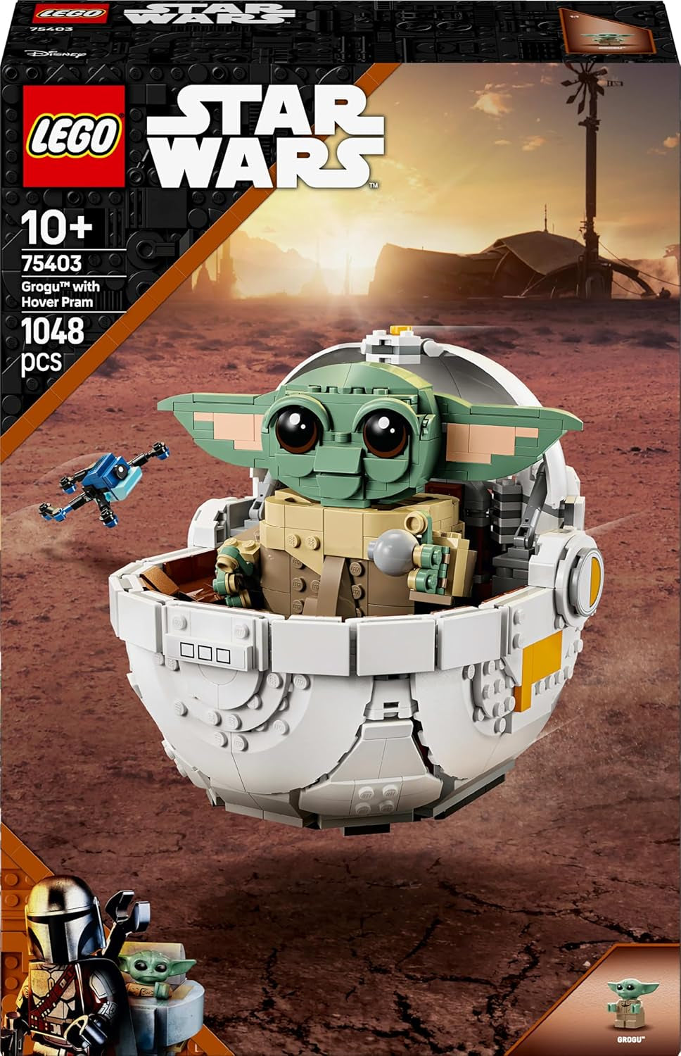 LEGO Star Wars 75403 Grogu i sin Mandalorian Repulsor-vugge - Samlet minifigur - Model til at bygge, lege og vise - Dekorationer til hjemmet - Gave til drenge og piger i alderen 10+ Byggesæt Besuche den LEGO-Store
