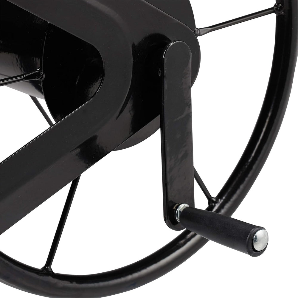 Tambur furtun Relaxdays, tambur furtun cu manivelă, pentru furtun de 60 m, oțel, ÎxLxA: 41,5 x 54 x 45 cm, negru