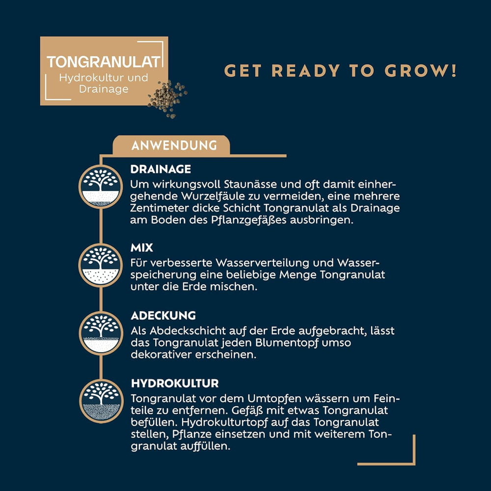 Westland Clay Granulat, 5 L - Granulat til planter ideel til hydroponics, dræningssubstrat uden kemiske tilsætningsstoffer, til indendørs og udendørs brug