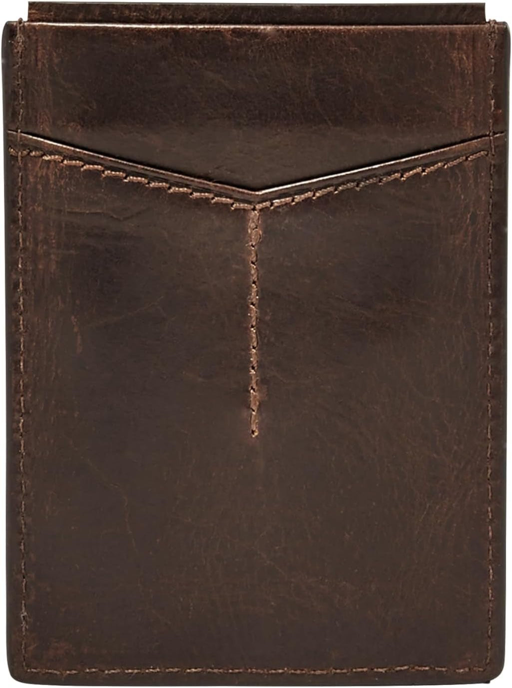 Fossil Bărbat Derrick piele RFID Blocare Magnetic Card Case Walletderrick Wallet Portofel Barbati Naty Shop Derrick maro închis