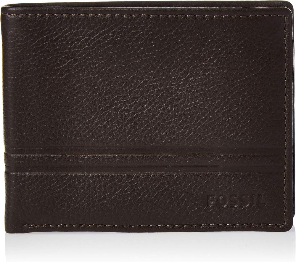 Fossil bărbați Wilder Flip Id Bifold călătorie accesorii Bi-Fold Wallet Portofel Barbati Naty Shop Wild maro închis O mărime se potrivește tuturor