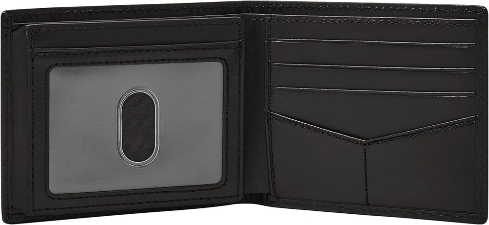 Fossil Derrick Bifold din piele pentru bărbați, cu blocare RFID, cu fereastră Flip ID Portofel Barbati Naty Shop