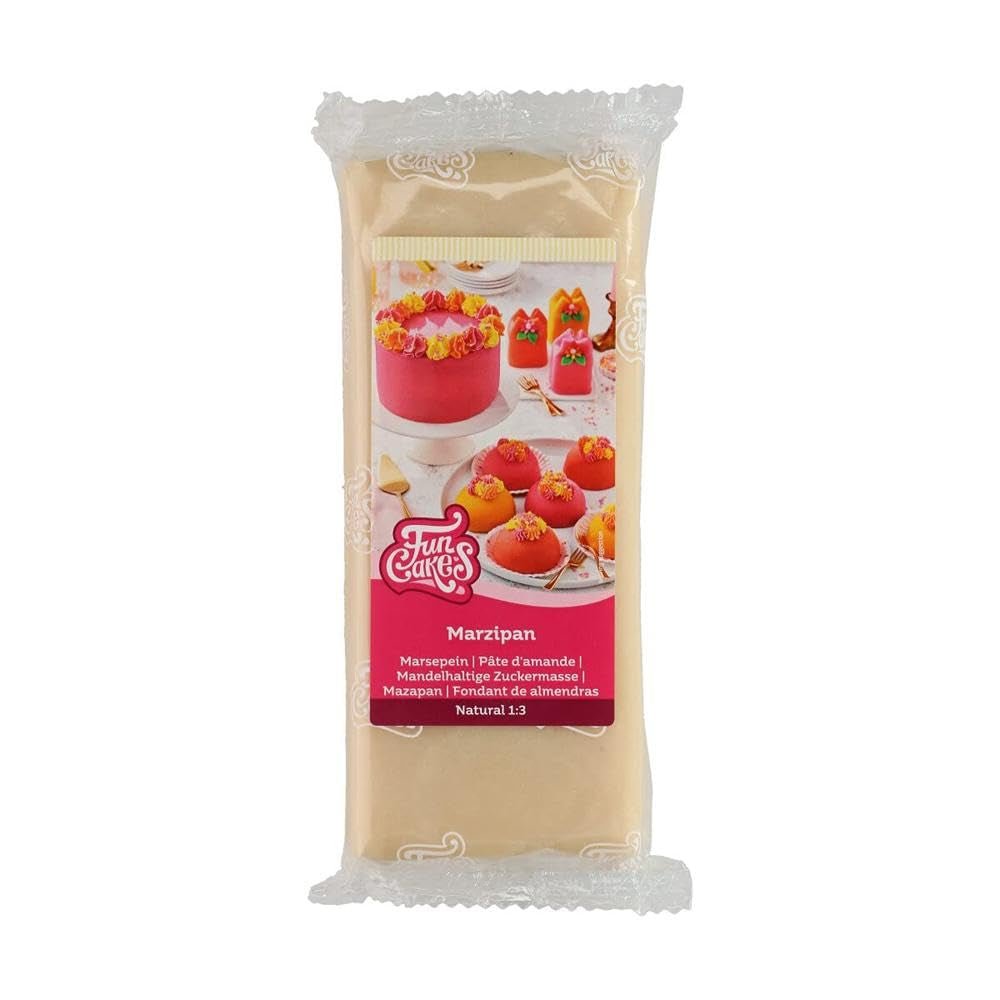 FunCakes pastă de zahăr cu migdale (marțipan olandez) Natural (1:3): Gata de rulat, Ușor de folosit, Perfect pentru decorarea prăjiturilor, Halal, kosher și fără gluten. 1 kg. Pasta de zahar Naty Shop Natural (1:3)
