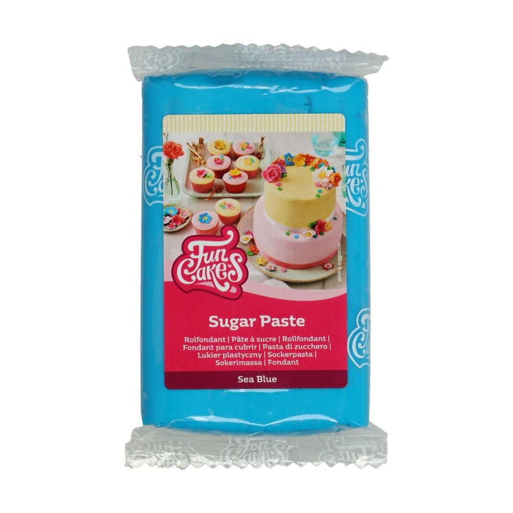 FunCakes Sea Blue fondant laminat: ușor de utilizat, neted, flexibil, moale și pliabil, perfect pentru decorarea prăjiturilor, halal, kosher și fără gluten, 250 g Pasta de zahar Naty Shop Default Title