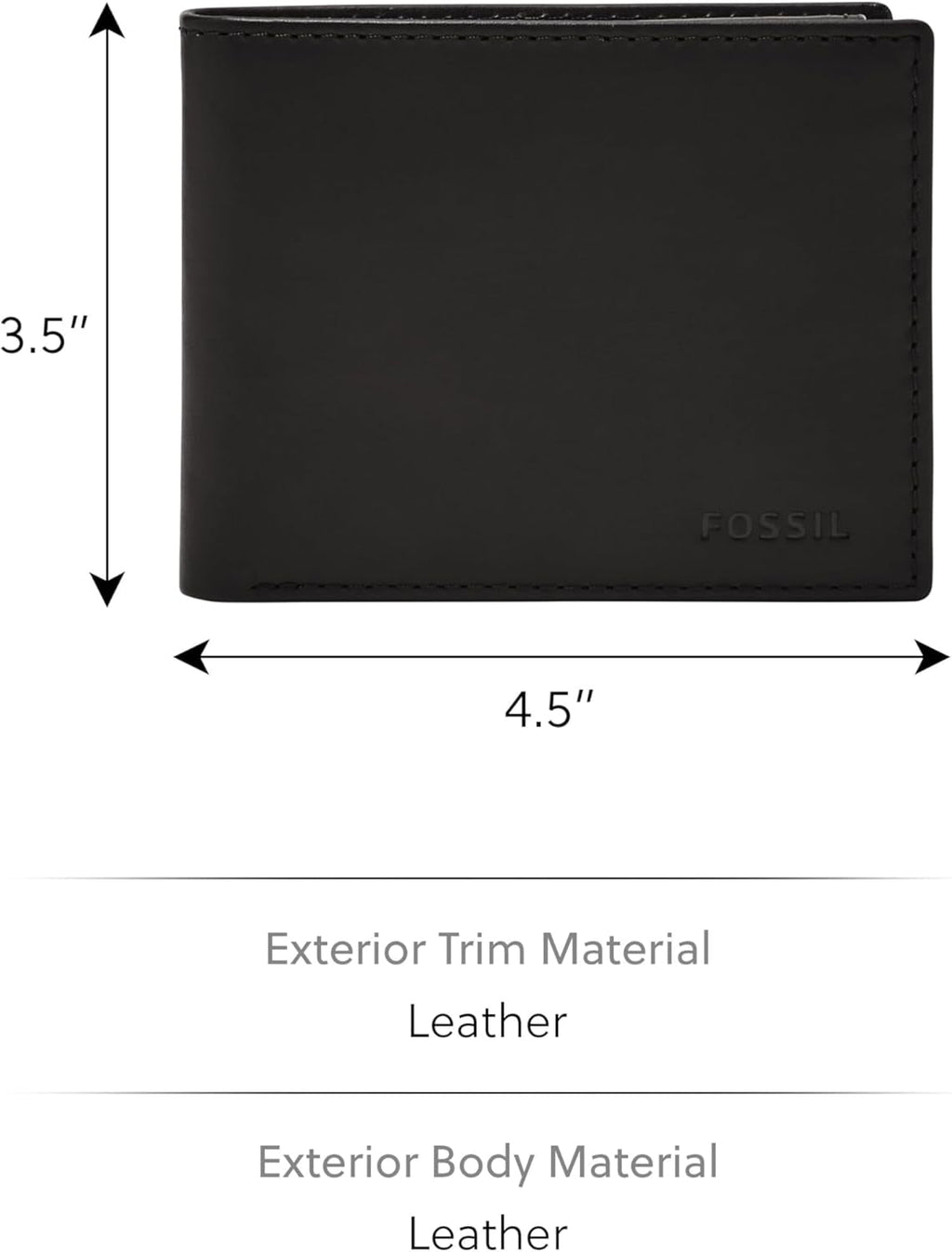 Geantă bifold pentru pașapoarte Fossil Derrick din piele cu blocare RFID pentru bărbați, cu suport detașabil pentru carduri Portofel Barbati Naty Shop