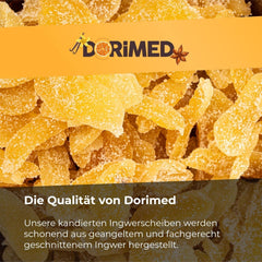 Ghimbir confiat în bucăți 1 kg | Fructe uscate deshidratate Felii de ghimbir glazurate | Ghimbir confiat în felii | Frunze uscate îndulcite | IDEAL pentru rețete | Vegetarieni și vegani. Produse deshidratate Naty Shop
