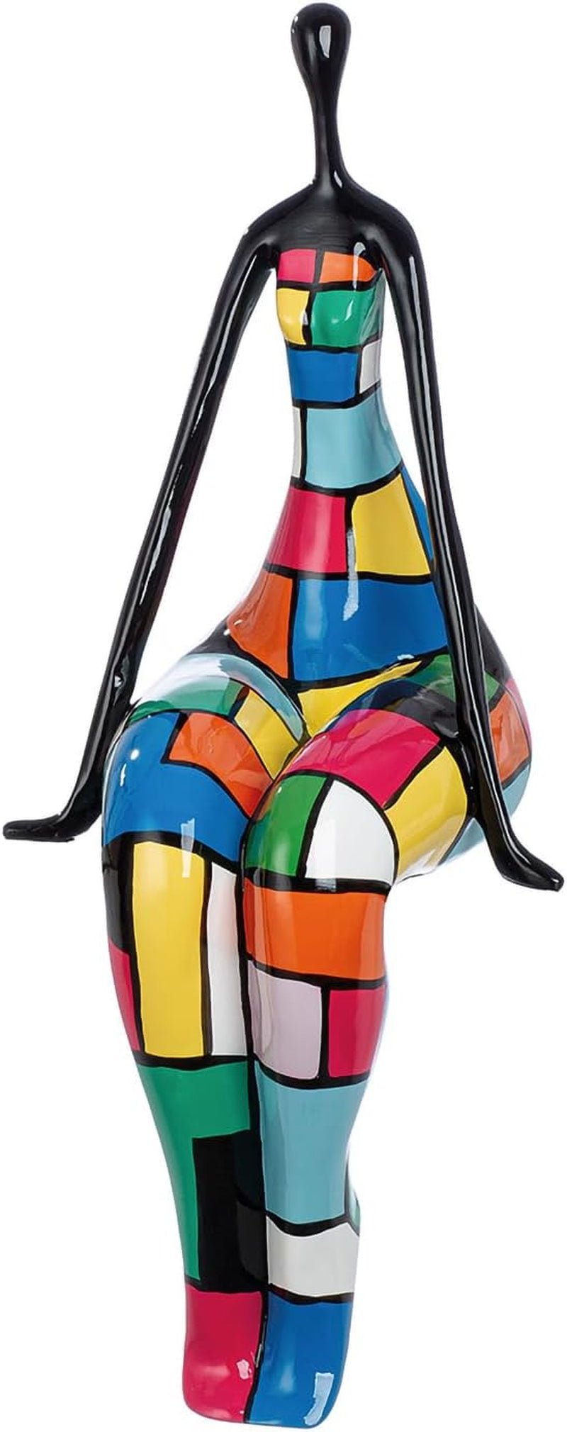 GILDE Decorațiune Figurină Cuplu Inimă Balon - Îndrăgostiți pe bancă cu inimă balon cadou decorare nunta - Culori: Alb Bronz Gri - Înălțime 24,5 cm Statuete si sculpturi Naty Shop Colorat Înălțime 74 cm