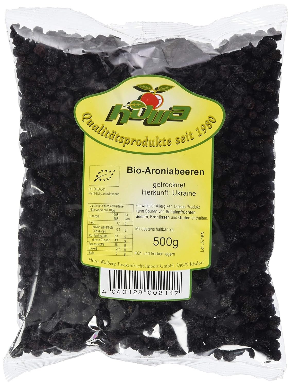 HOWA fructe de aronia organice, 500 g Produse deshidratate Naty Shop 500 G (1 pachet) 1
