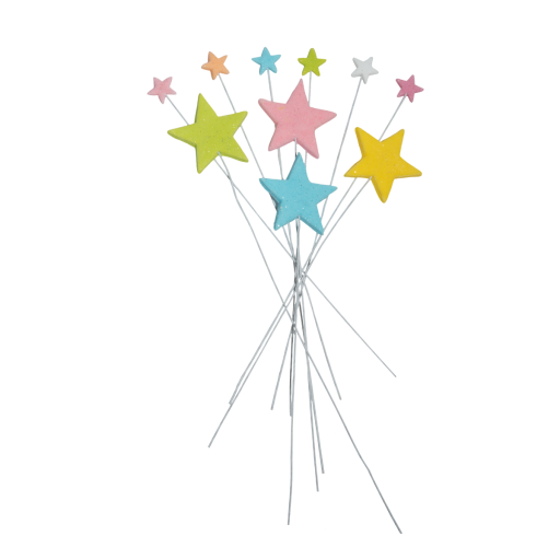 Sæt med 10 spiselige dekorationer, Stjerner