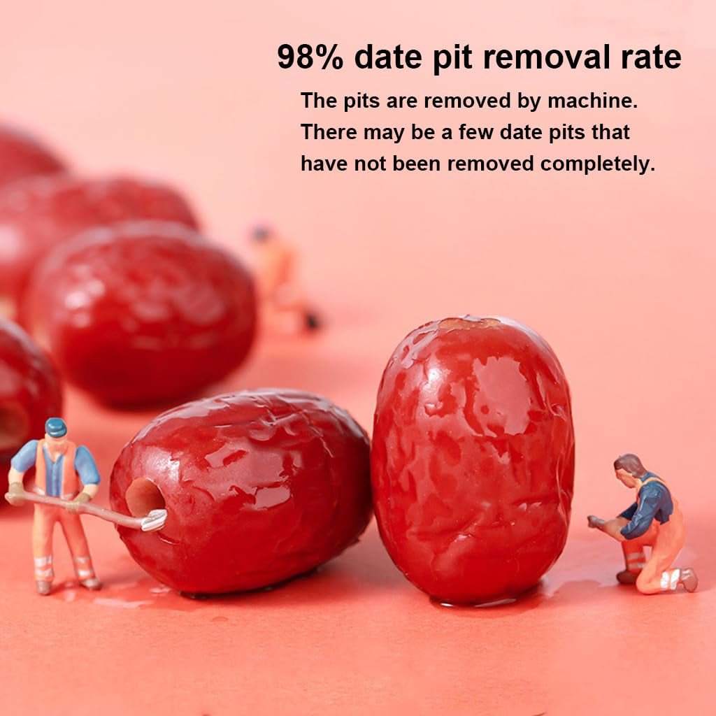 Jujube date, curmale cu sâmburi în vrac, curmale roșii chinezești, 1.1 lb/500 g Jujube mari, dulci Fructe uscate de jujube pentru gustări, ceai, supă, coacere Produse deshidratate Naty Shop