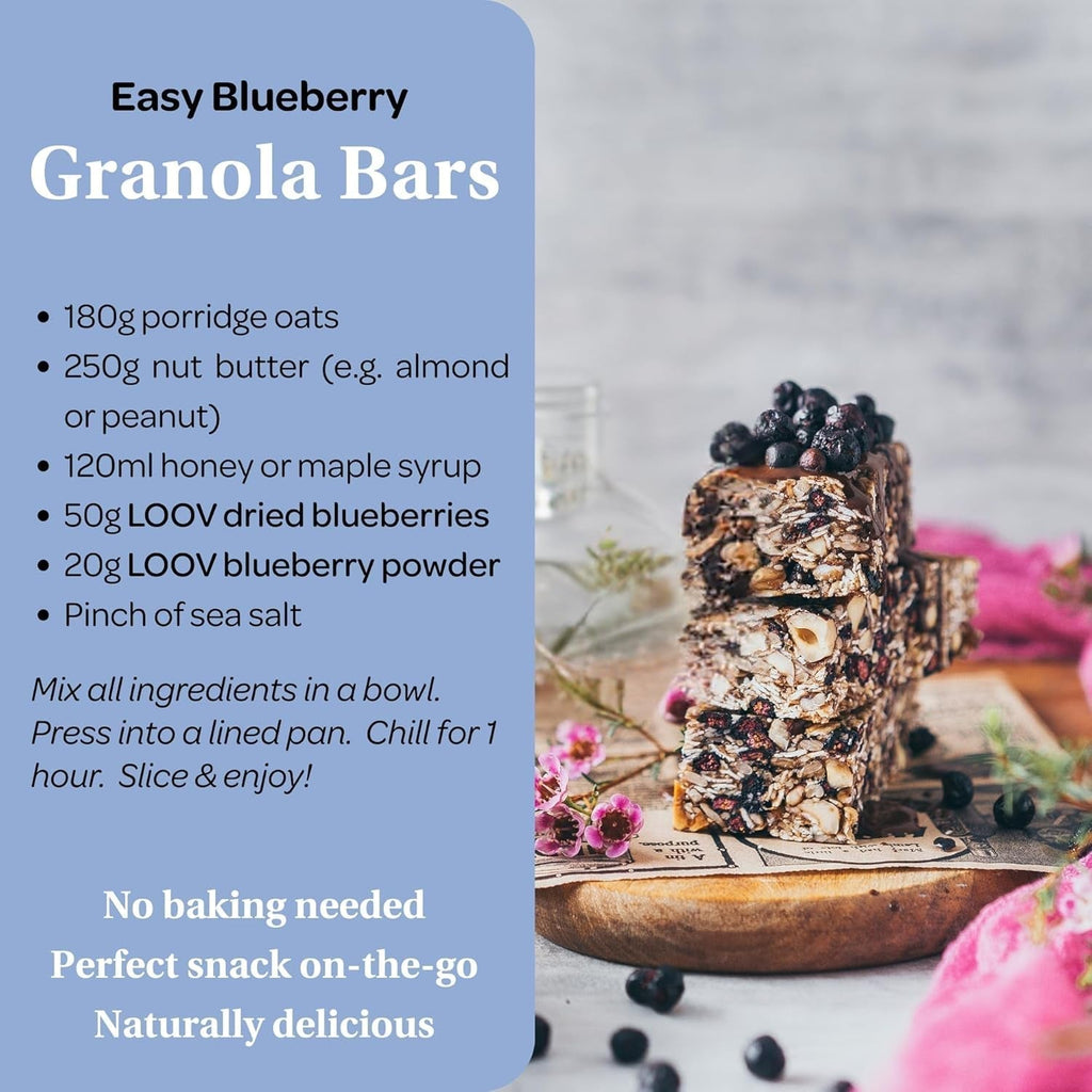 LOOV Organic Wild Blueberry Powder - rezervă pentru 29 de zile, 171 g, bună pentru smoothie-uri și mic dejun, congelată și uscată, din Europa de Nord, fără zahăr adăugat Produse deshidratate Naty Shop