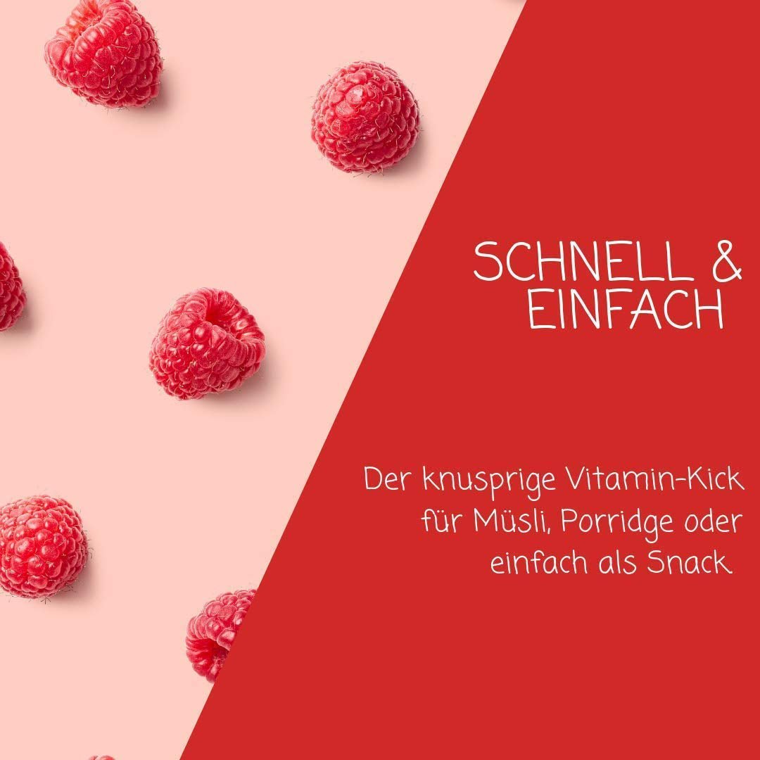 myfruits zmeură, liofilizată, 300g, fără aditivi, 100% zmeură uscată, fructe liofilizate pentru muesli sau ca gustare... Produse deshidratate Naty Shop