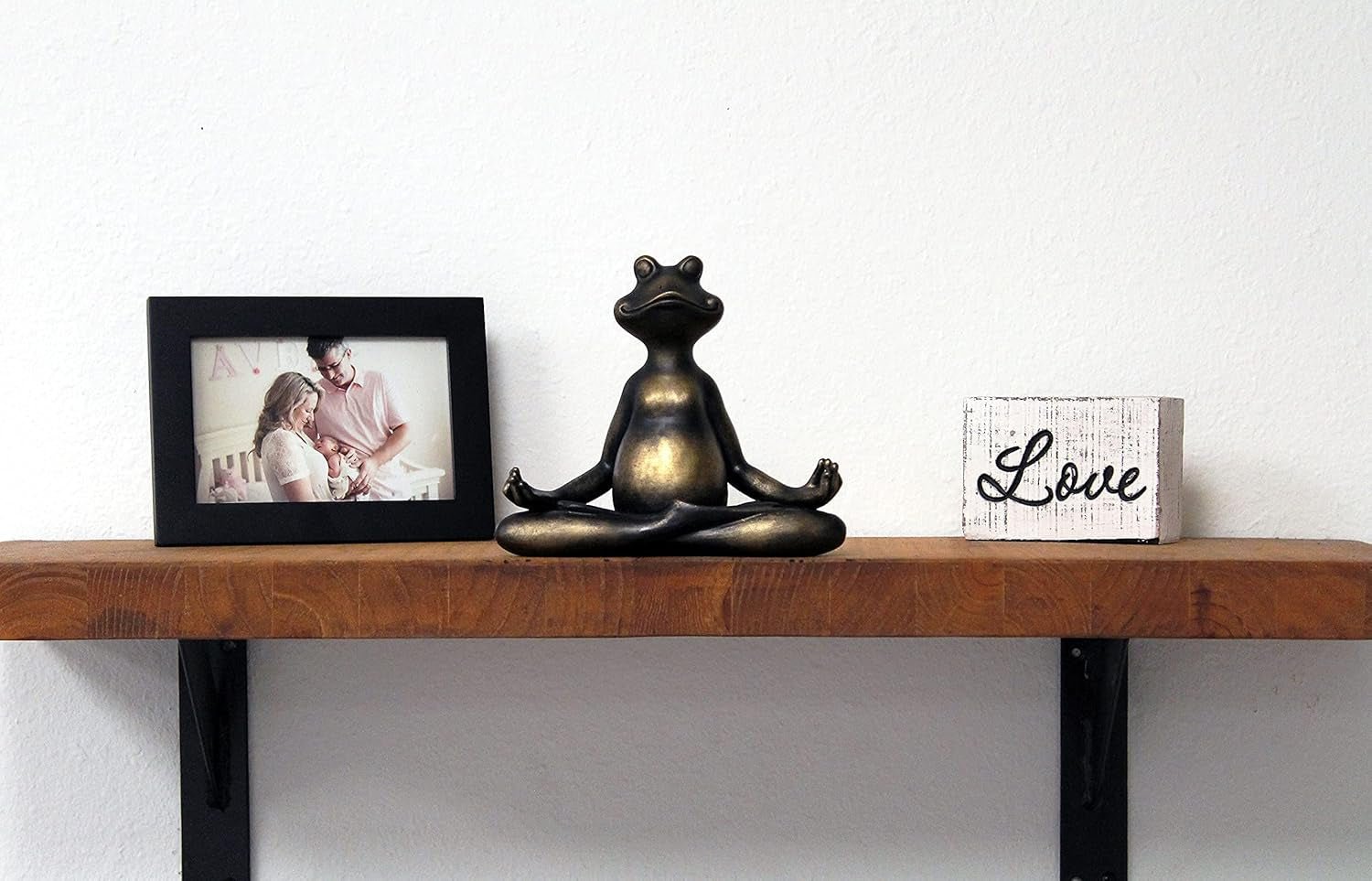 Nature's Mark Statuie broască yoga care meditează, 15,2 cm înălțime, rășină sintetică, decor pentru masă, living, dormitor, birou, birou, dulap, raft Statuete si sculpturi Naty Shop