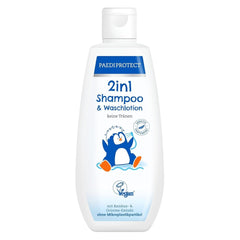 PAEDIPROTECT 2in1 șampon și loțiune de spălare pentru bebeluși și copii 200 ml, curățare delicată și păr fără parfum și microplastice, gelul de duș hidratează pielea uscată și sensibilă, de asemenea pentru adulți Copii - Baie si Skincare Naty Shop Alb 200 Ml (1 pachet)
