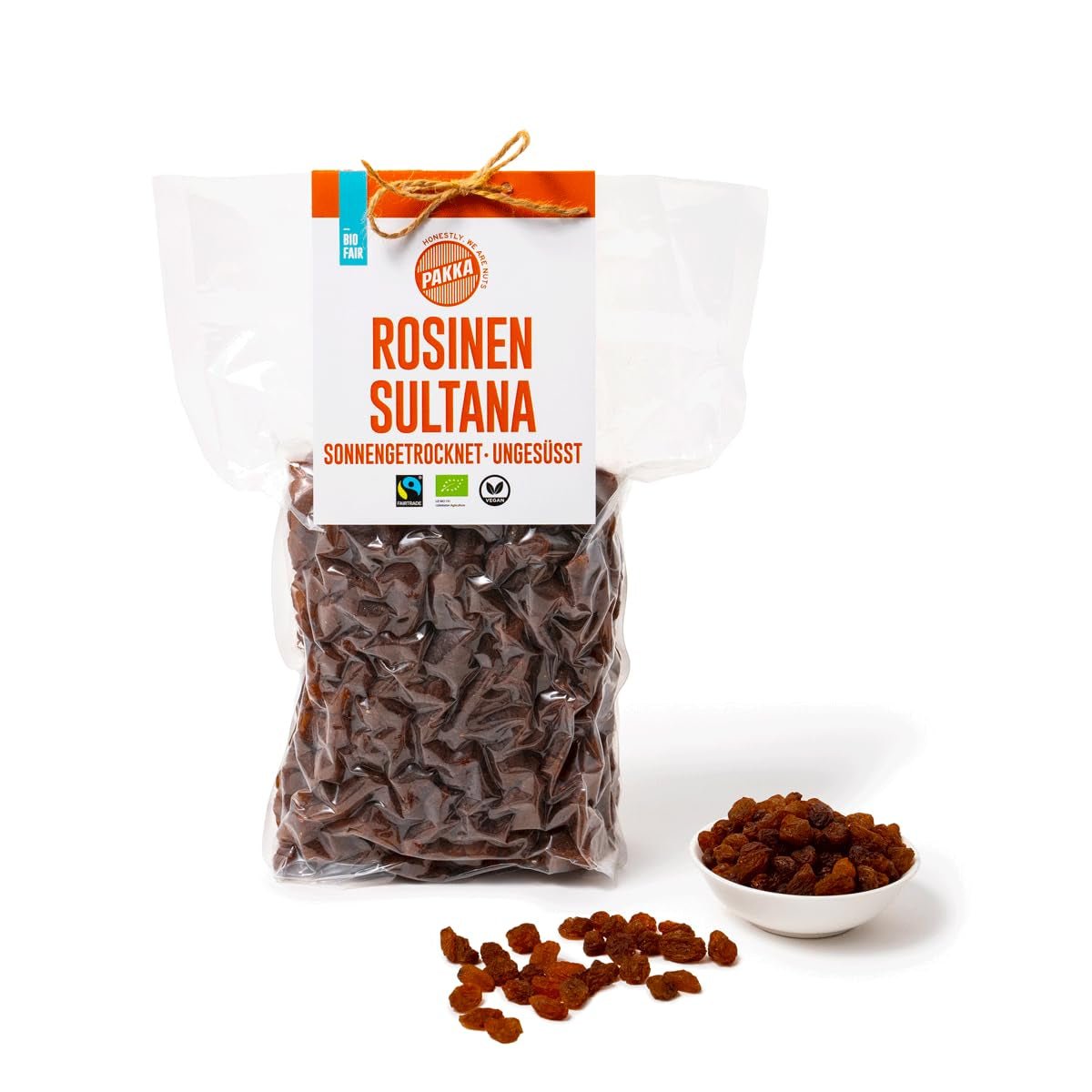 PAKKA - Sultane Sultana organice Fairtrade 1kg, fără semințe, fără coajă și uscate la soare Sultane Sultana din Samarkand Uzbekistan 1000g Produse deshidratate Naty Shop Varianta 1: 1 kg (1 pachet)