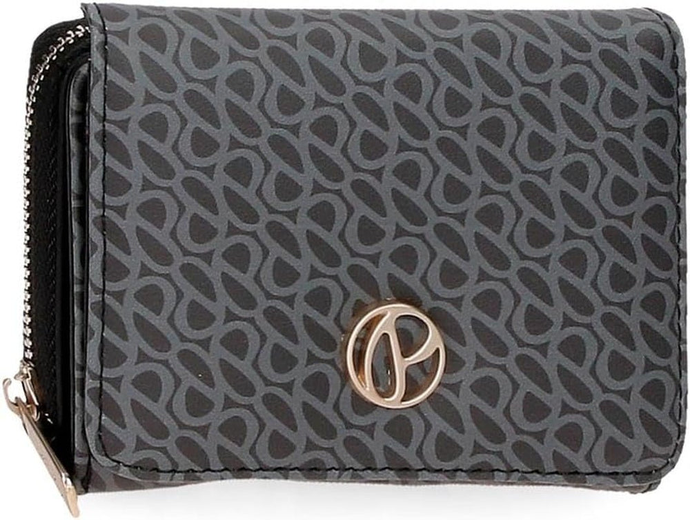 Pepe Jeans Megan Geantă de toaletă negru 17x9x2 cm Faux piele, negru, Talla única, Geantă de toaletă Portofel Femei Naty Shop Negru Portofel