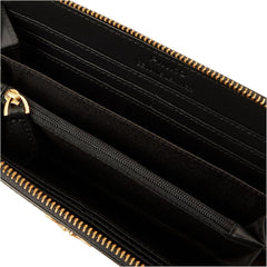 Pinko Women's Ryder Zip Around Leather Print Logo Travel Accessories Wallet, Zm7q_Black/Brown/White.Antique Go Portofel Femei Naty Shop