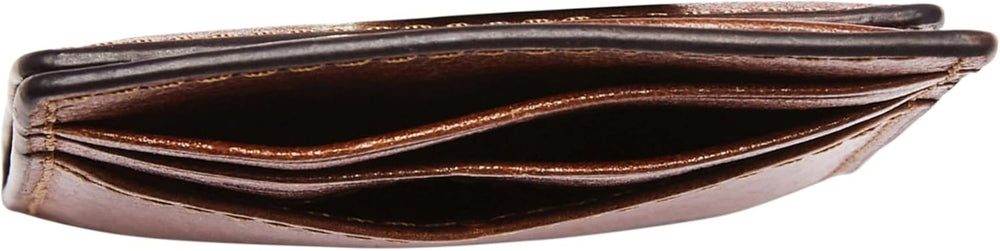 Portofel Fossil pentru bărbați Andrew, portcard din piele coniac 7,2 cm L x 0,5 cm l x 10 cm H ML4173222 Portofel Barbati Naty Shop