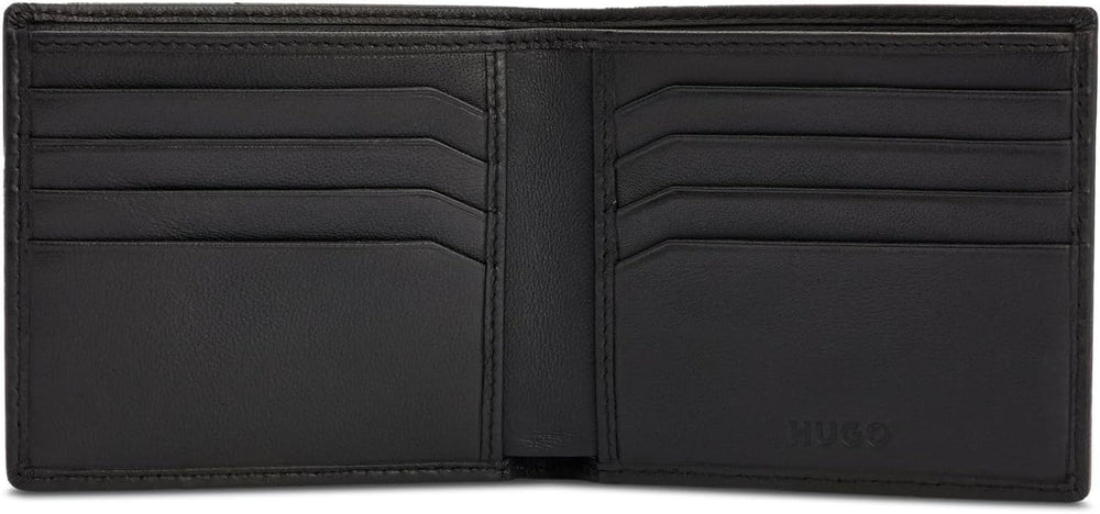 Portofel pentru bărbați HUGO Tibby 8 cc din piele nappa cu logo negru Stck Portofel Barbati Naty Shop