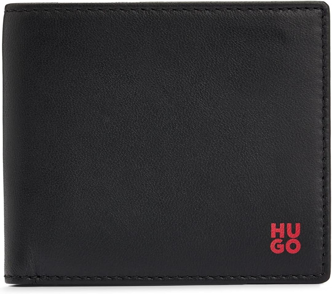 Portofel pentru bărbați HUGO Tibby 8 cc din piele nappa cu logo negru Stck Portofel Barbati Naty Shop Titlu implicit
