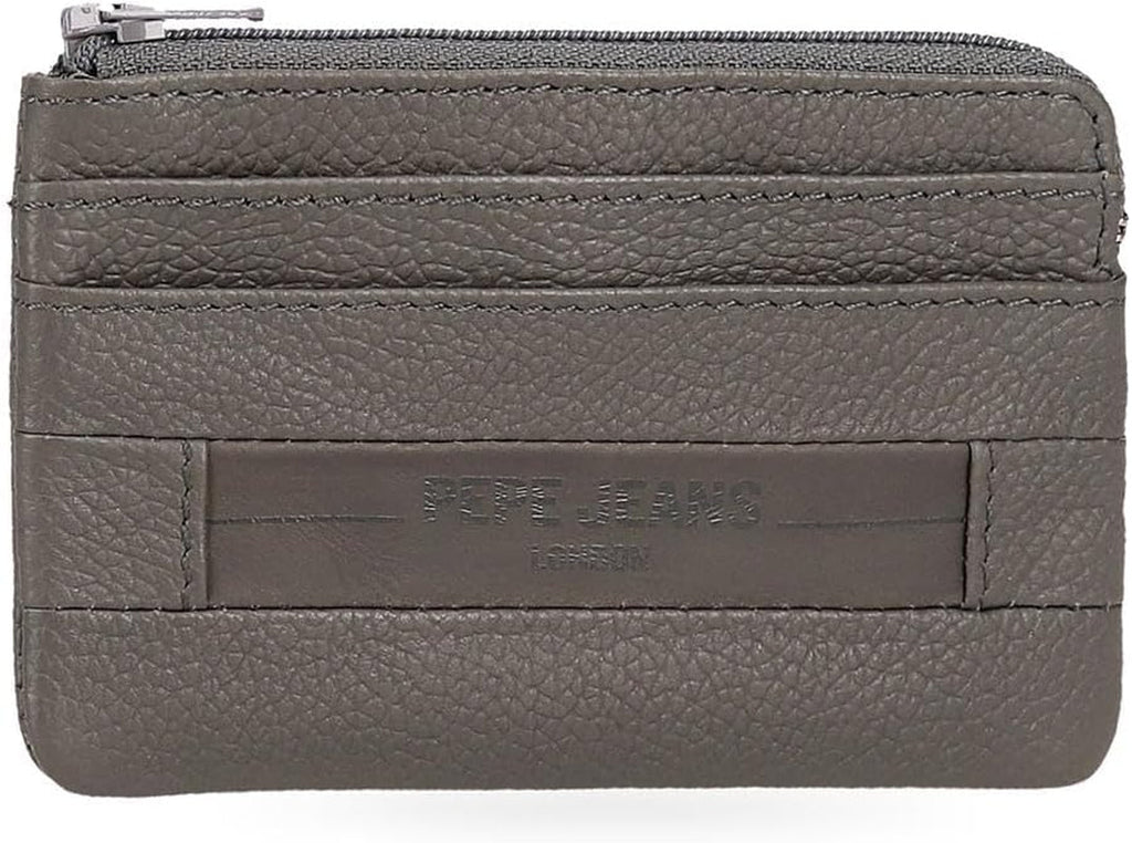 Portofele și portmonee Pepe Jeans Checkbox din piele de vacă, negru, maro, albastru și gri Portofel Barbati Naty Shop Gri Poșeta