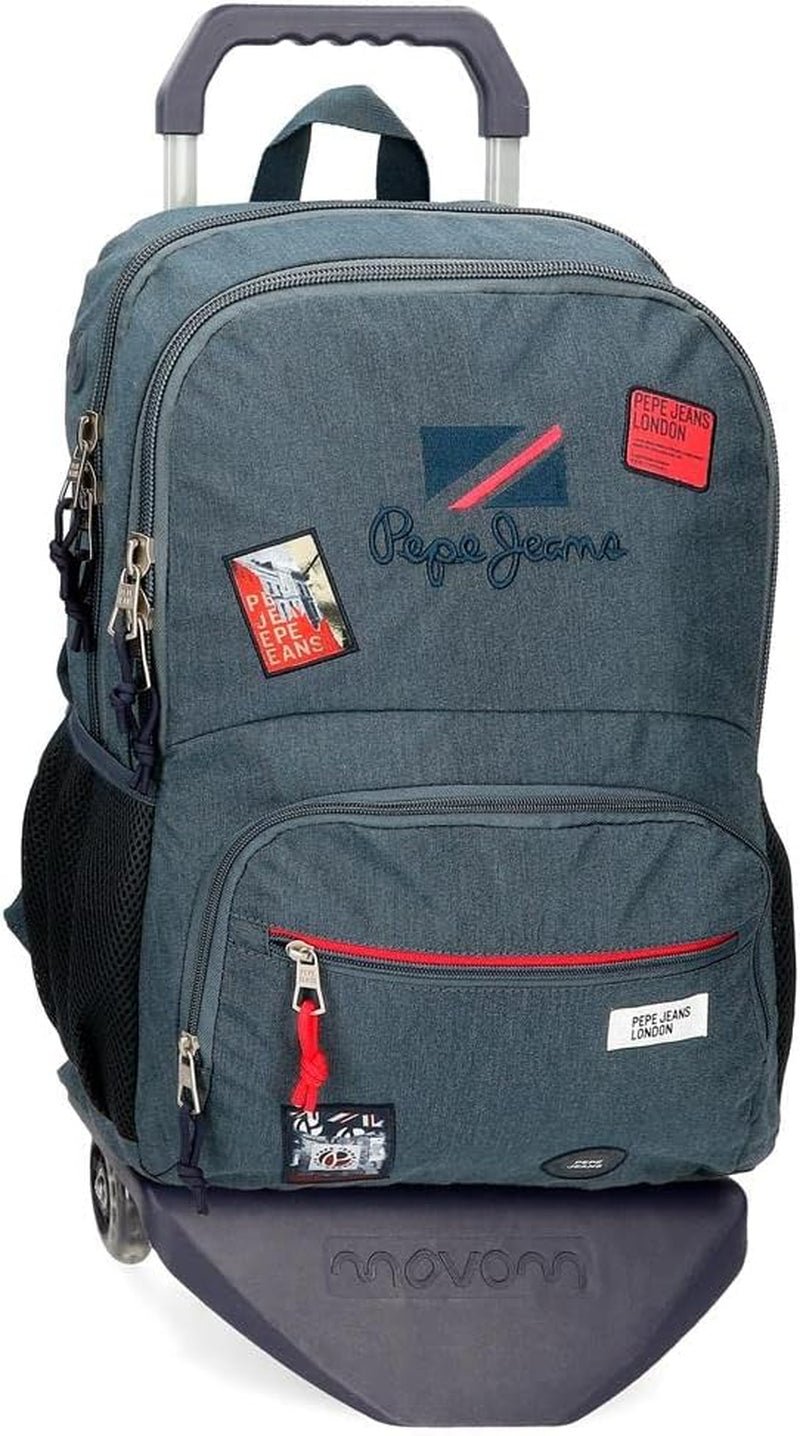 Rucsac școlar Pepe Jeans Kay cu două compartimente Albastru 30x40x13 cm Poliester 15,6L Rucsacuri si ghiozdane premium Naty Shop Rucksack 46 + Trolley