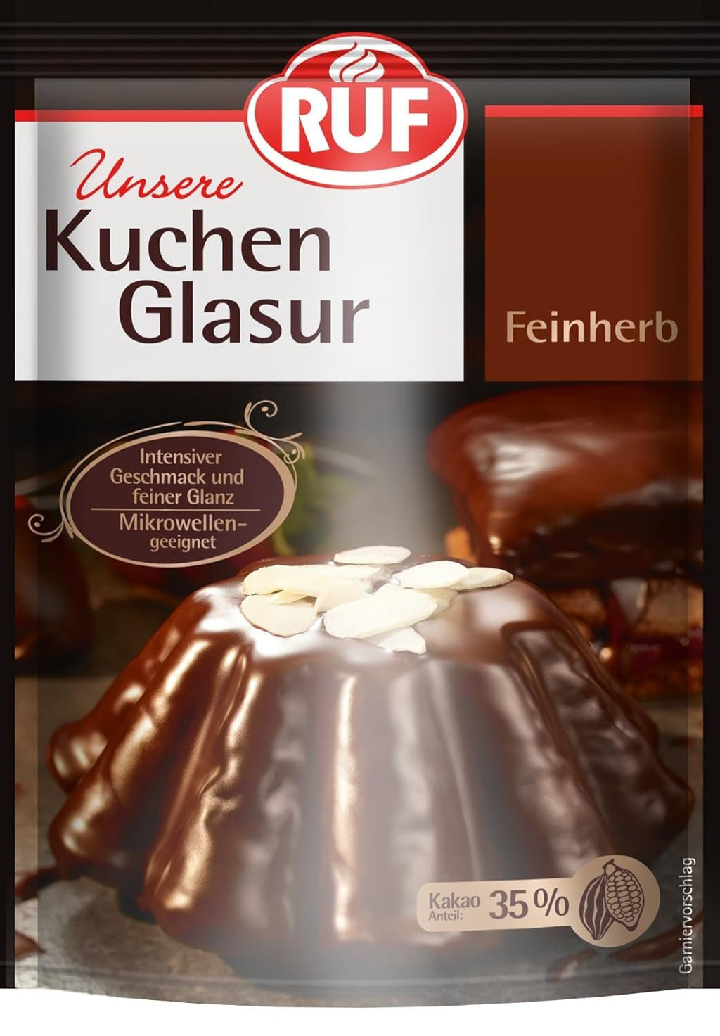 RUF Cake Glaze Bourbon Vanilla, 100g într-o pungă, rezistent la microunde, pentru glazurarea și decorarea biscuiților, brioșelor și prăjiturilor, fără gluten Pasta de zahar Naty Shop Tartă fină