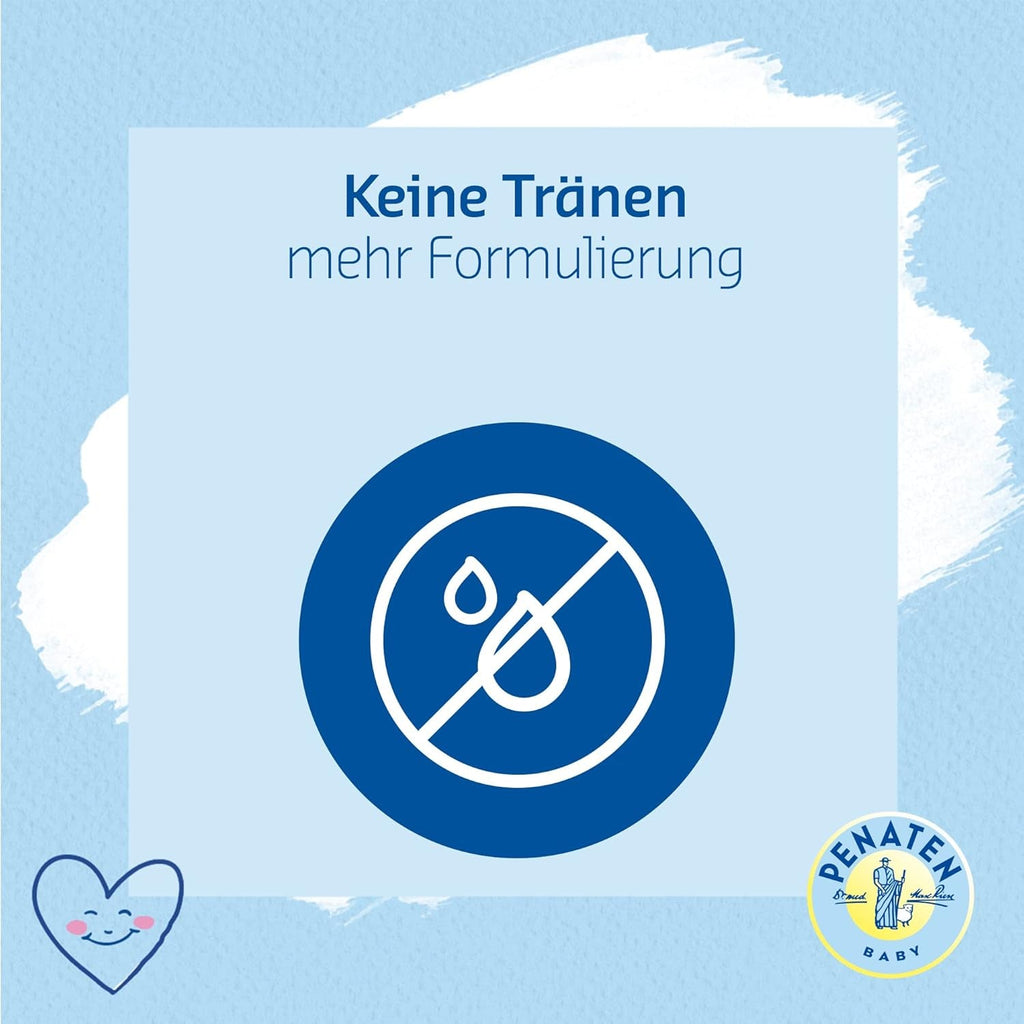 Șampon PENATEN (400 ml), șampon deosebit de delicat pentru bebeluși, pentru păr moale și ușor de pieptănat, la fel de blând ca apa pură pentru ochi, în ambalaj reciclabil (pachet de 2) Copii - Baie si Skincare Naty Shop